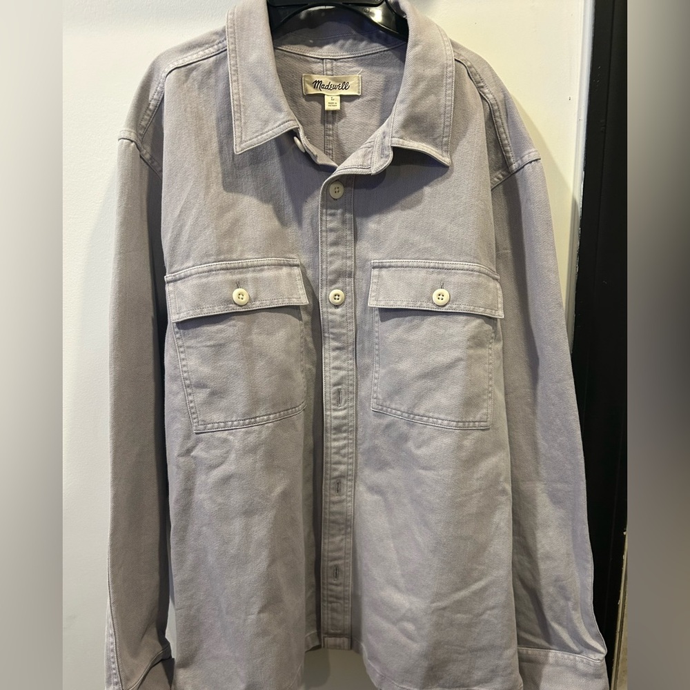 Garment-Dyed Straight-Hem Work Shirt